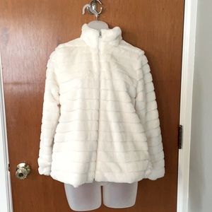 Winter white faux fur jacket. Never worn!